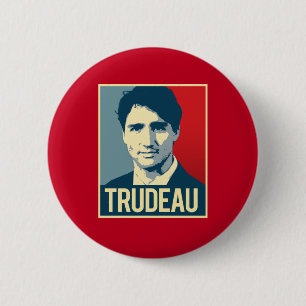 Trudeau Propaganda Poster -.png 6 Cm Round Badge