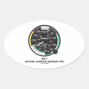True Airspeed Indicator (ICE-T Mnemonic) Oval Sticker