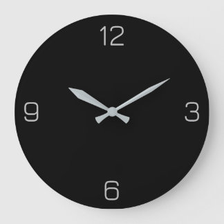 True Black 000000 Colour - Add a Name Option Large Clock