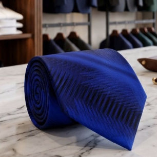 True Blue Futuristic Abstract Diagonal Pattern Art Tie