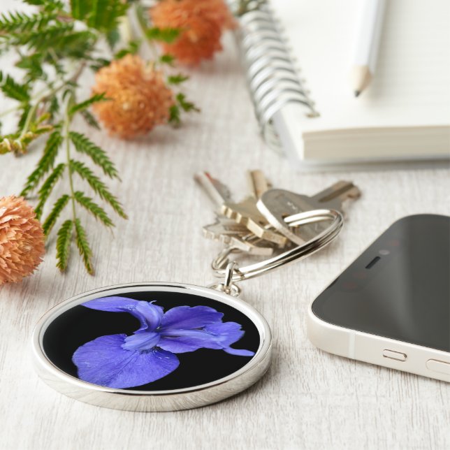 True Blue Iris Key Ring (Side)