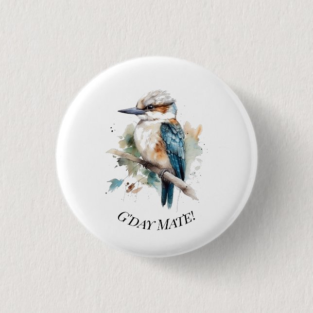 True Blue Kookaburra, custom 3 Cm Round Badge (Front)