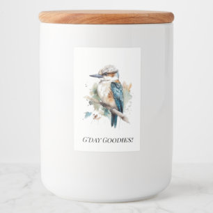 True Blue Kookaburra, custom Food Label