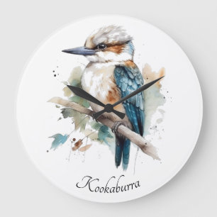 True Blue Kookaburra, custom Large Clock