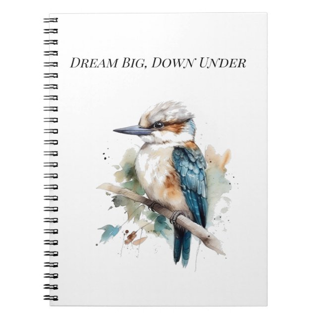 True Blue Kookaburra, custom Notebook (Front)