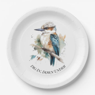True Blue Kookaburra, custom Paper Plate