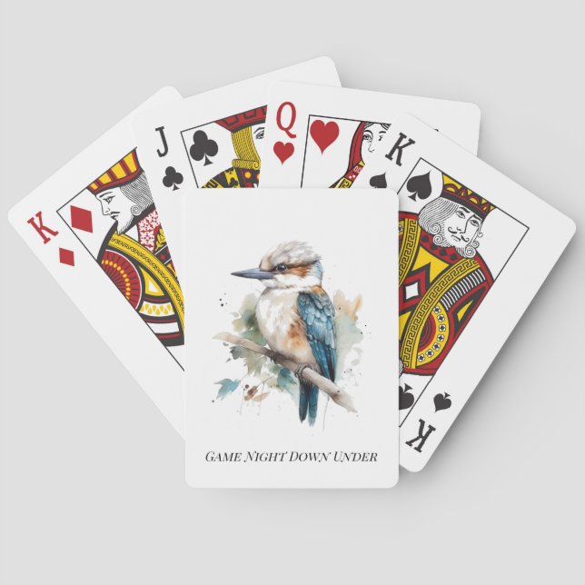 True Blue Kookaburra, custom Playing Cards (Back)