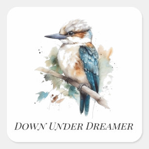 True Blue Kookaburra, custom Square Sticker