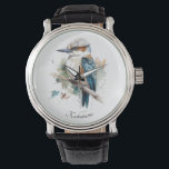 True Blue Kookaburra, custom Watch<br><div class="desc">Bring Aussie spirit to your wrist with the True Blue Kookaburra watch. Featuring a vibrant watercolor kookaburra, this timepiece adds a splash of colour and personality to a classic accessory. Whether worn daily or saved for special occasions, it blends art, nature, and function in a unique way. Make it yours...</div>