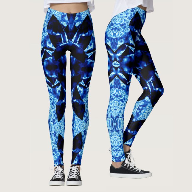 True Blue Polynesian Abstract Pattern Leggings (Creator Uploaded)