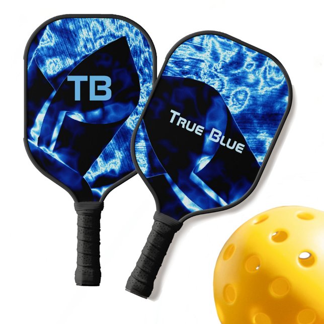 True Blue with Name and Initials Pickleball Paddle (Creator Uploaded)