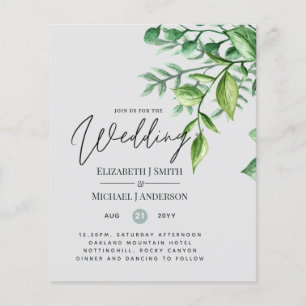 True Colour GREENERY Budget Wedding Invitations