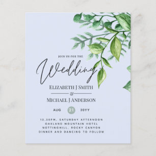 True Colour GREENERY Budget Wedding Invitations