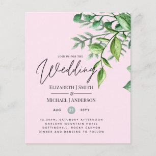True Colour GREENERY Budget Wedding Invitations