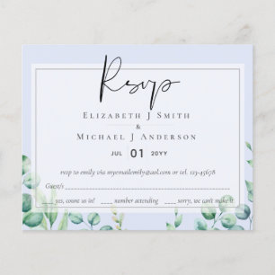 True Colour GREENERY Eucalyptus RSVP Cards