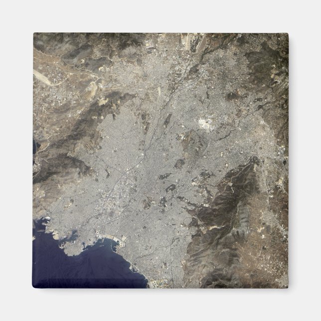 True-colour satellite view of central Athens Magnet (Front)