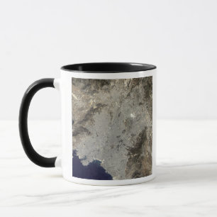 True-colour satellite view of central Athens Mug