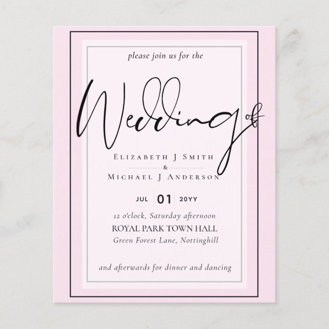 True Colour Script Typography Budget Wedding (Front)