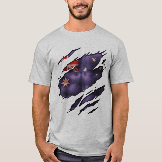 True Colours Aussie Flag Tear T-Shirt (Front)