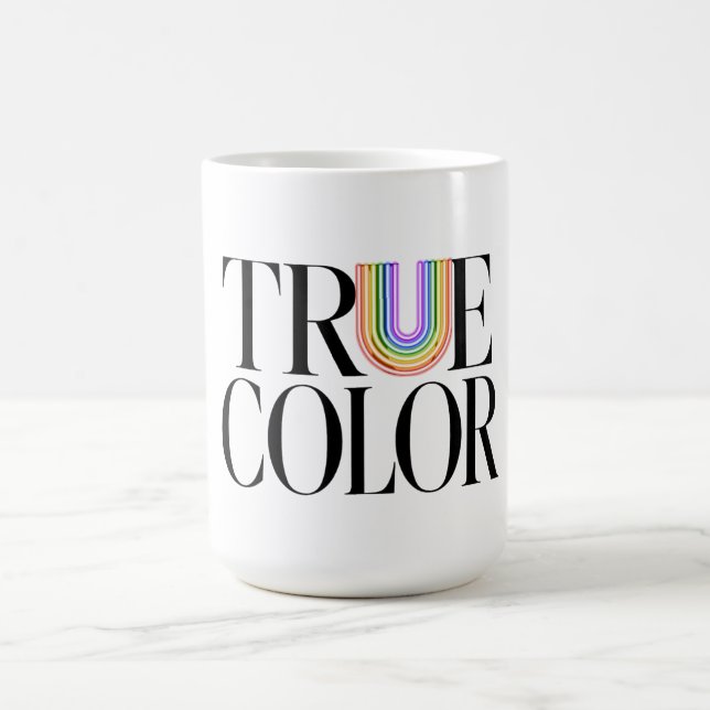 True Colours Editorial Custom Typography Design Coffee Mug (Center)