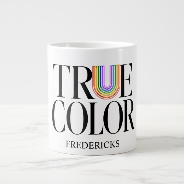 True Colours Editorial Custom Typography Design Large Coffee Mug (Front)