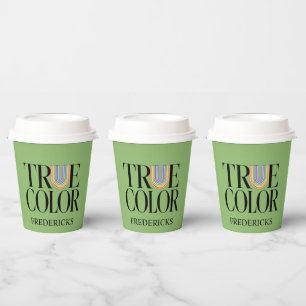 True Colours Editorial Custom Typography Design Paper Cups
