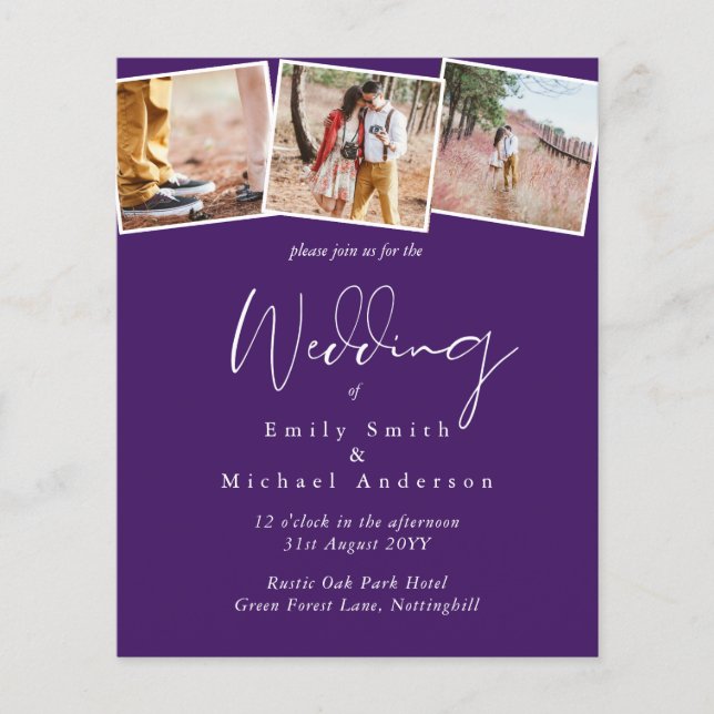 True Colours PHOTO Collage Wedding Budget Invites (Front)