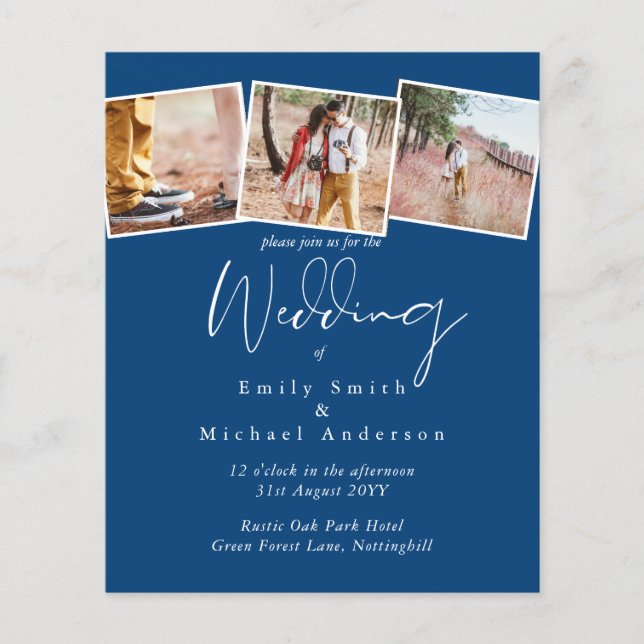 True Colours PHOTO Collage Wedding Budget Invites (Front)