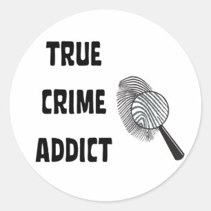 True crime addict classic round sticker