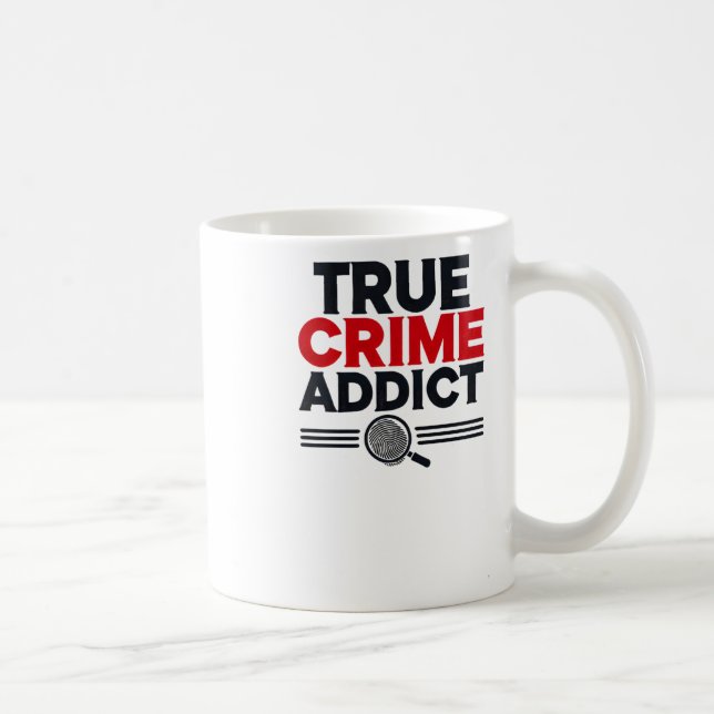 True Crime Addict Sticker  Coffee Mug (Right)