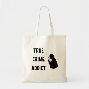 True crime addict tote bag