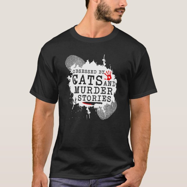 True Crime and Cats Murder Stories, Murderino T-Shirt (Front)