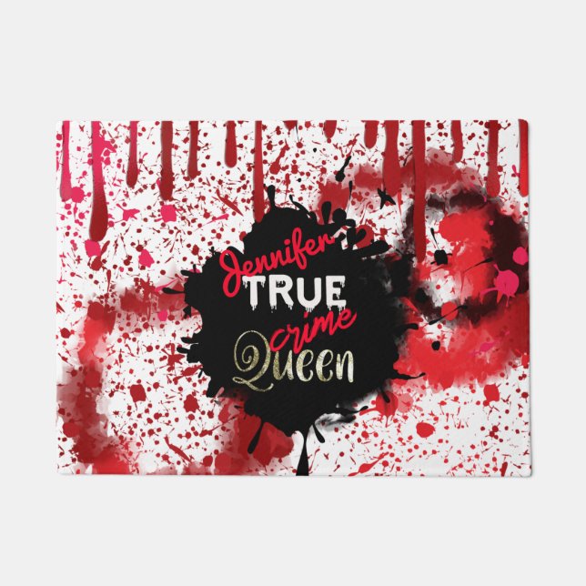True Crime Queen Personalised  Doormat (Front)