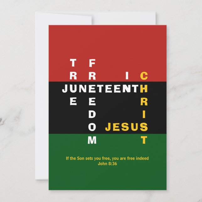 TRUE FREEDOM IN CHRIST Christian Juneteenth Card (Front)