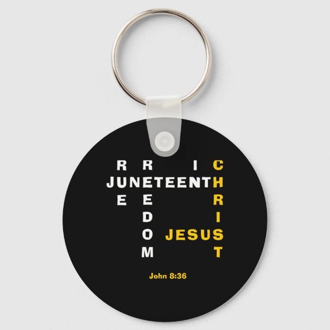 true freedom in jesus christian juneteenth key ring (Front)