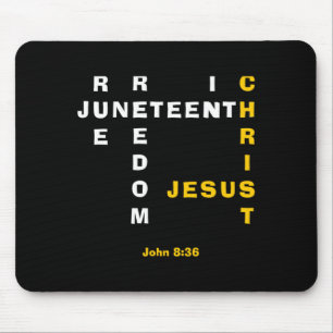 true freedom in jesus christian juneteenth mouse pad