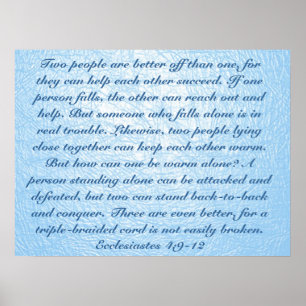 True friend bible verse Ecclesiastes 4:9–12 Poster