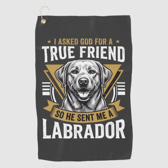 True Friend Labrador Dog Golf Towel (Front)