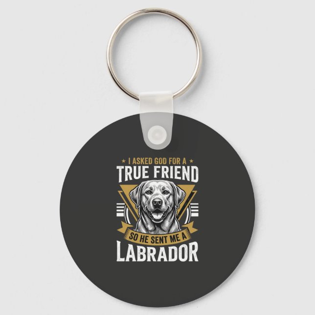 True Friend Labrador Dog Key Ring (Front)