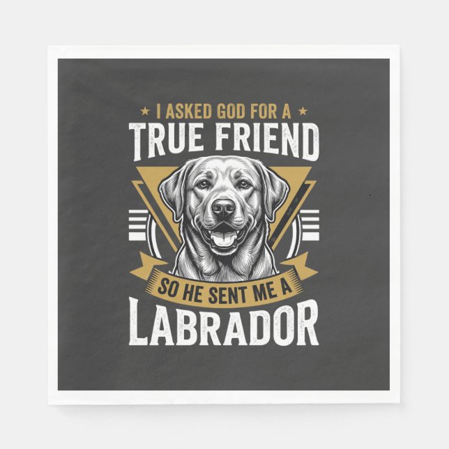 True Friend Labrador Dog Napkin (Front)