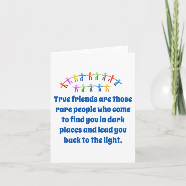 True Friends Are Those Rare People - Friendship Qu Card (Front)