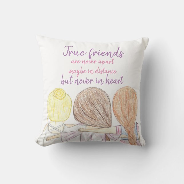 True Friends Ellie Series Throw Pillow (Front)