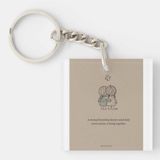"True Friendship Quote " Key Ring (Front)