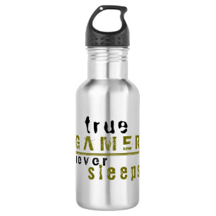 True Gamer never Sleeps Typography Gamer 532 Ml Water Bottle