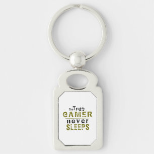 True Gamer Never Sleeps Typography Gamer   Key Ring