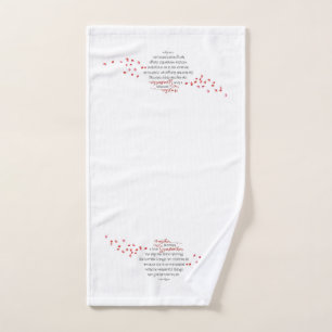 True Grandmother Quote Red Flower Petals White Hand Towel