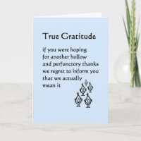 True Gratitude - a funny thank you poem