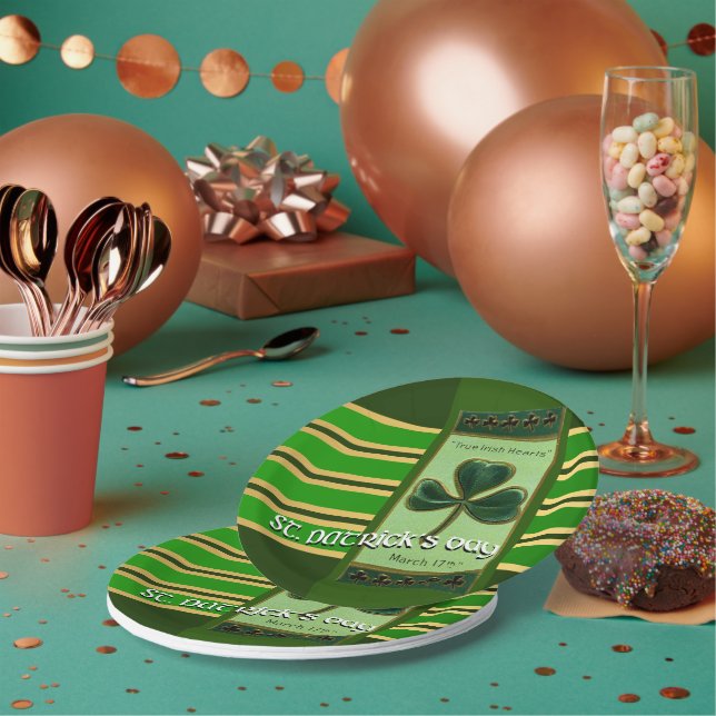 True Irish Heart St Patrick's Day PPP01 Paper Plate (Multi)
