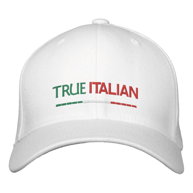 True Italian-Italian Flag Embroidered Hat (Front)