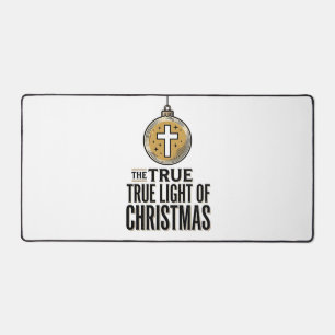 True Light of Christmas Vintage Christian Ornament Desk Mat